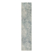 Nourison Home Astra Machine Washable 8' Runner Blue Ivory   Area Rug