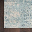 Nourison Astra Machine Washable 9' x 12' Polyester Indoor Rug in Blue Ivory