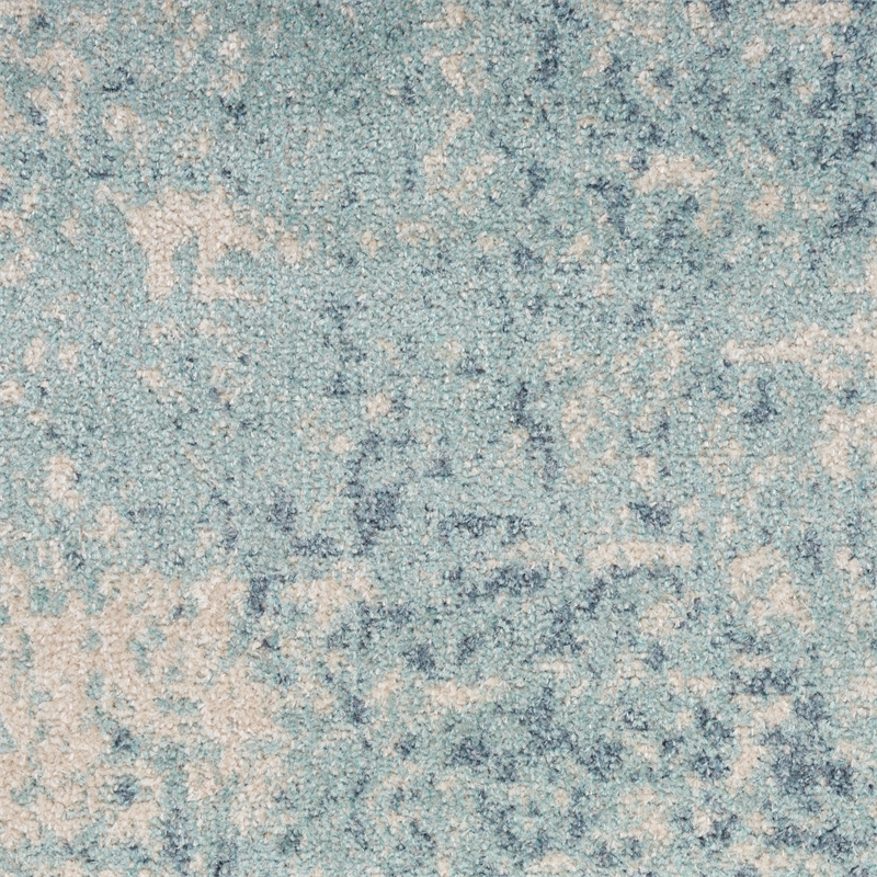 Nourison Astra Machine Washable 9' x 12' Polyester Indoor Rug in Blue Ivory