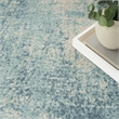 Nourison Astra Machine Washable 9' x 12' Polyester Indoor Rug in Blue Ivory