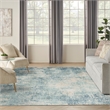 Nourison Astra Machine Washable 9' x 12' Polyester Indoor Rug in Blue Ivory