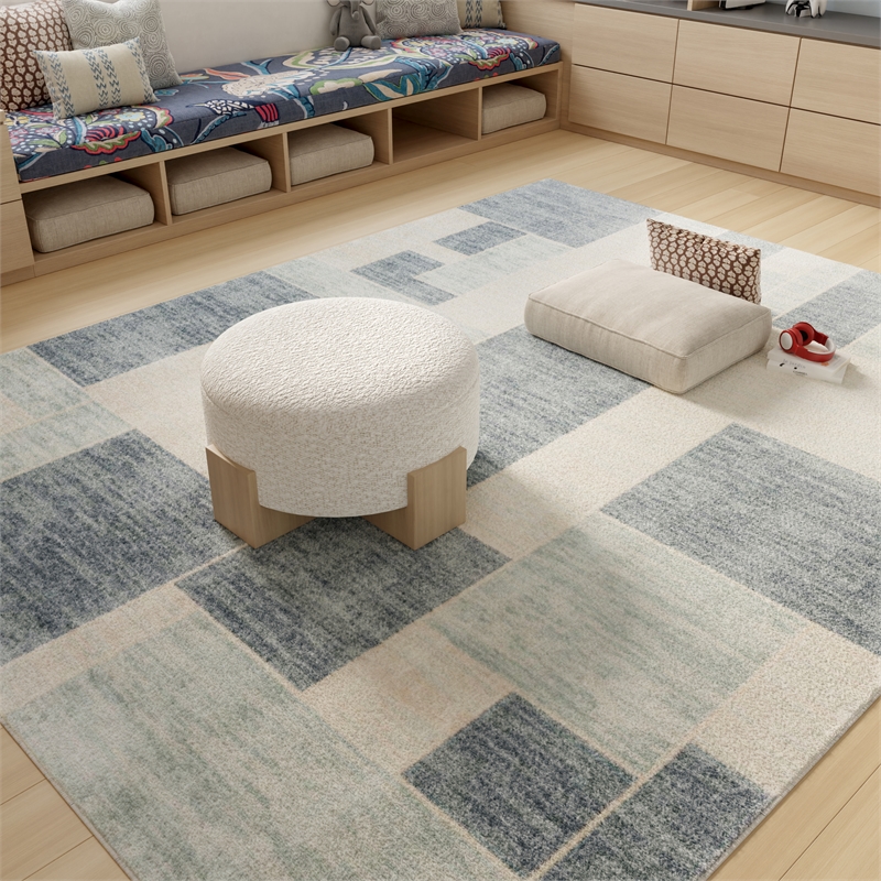 Nourison Home Astra Machine Washable 9' x 12' Blue Ivory   Area Rug