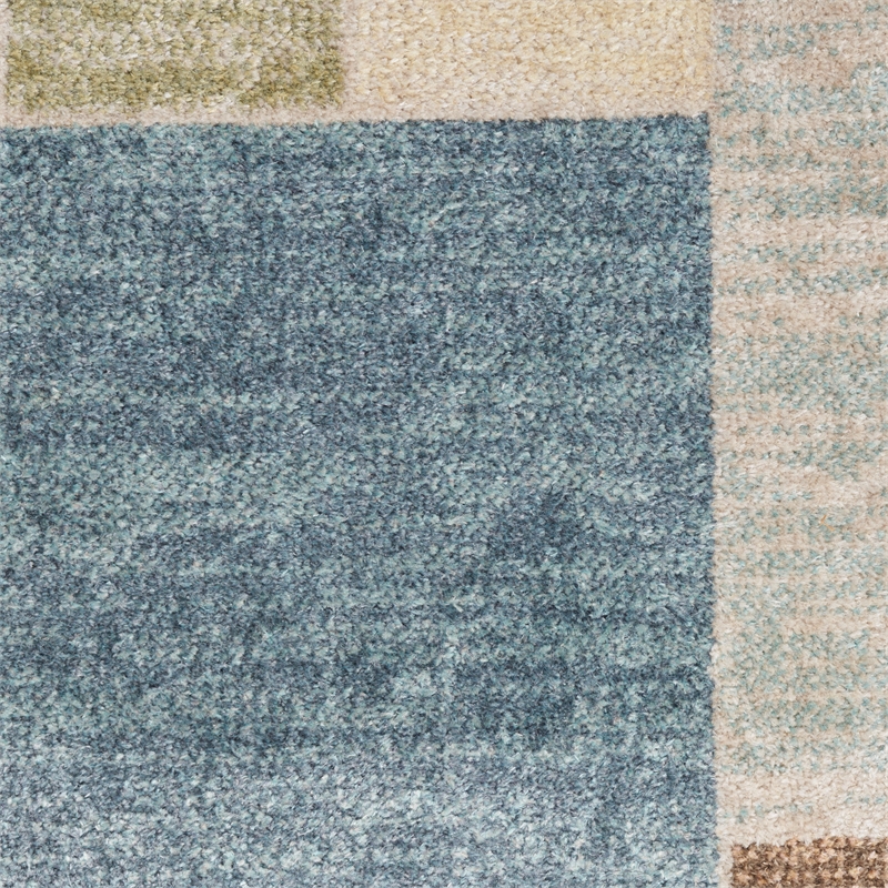 Nourison Home Astra Machine Washable 7' x 9' Blue Green Multicolor   Area Rug