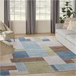 Nourison Home Astra Machine Washable 7' x 9' Blue Green Multicolor   Area Rug