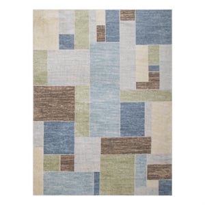 Nourison Home Astra Machine Washable 7' x 9' Blue Green Multicolor   Area Rug