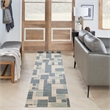 Nourison Home Astra Machine Washable 10' Runner Blue Ivory   Area Rug