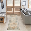 Nourison Home Astra Machine Washable 10' Runner Beige Blue Fabric Area Rug