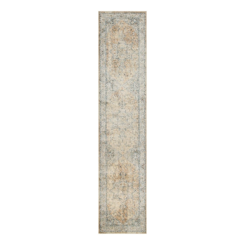 Nourison Home Astra Machine Washable 10' Runner Beige Blue Fabric Area Rug