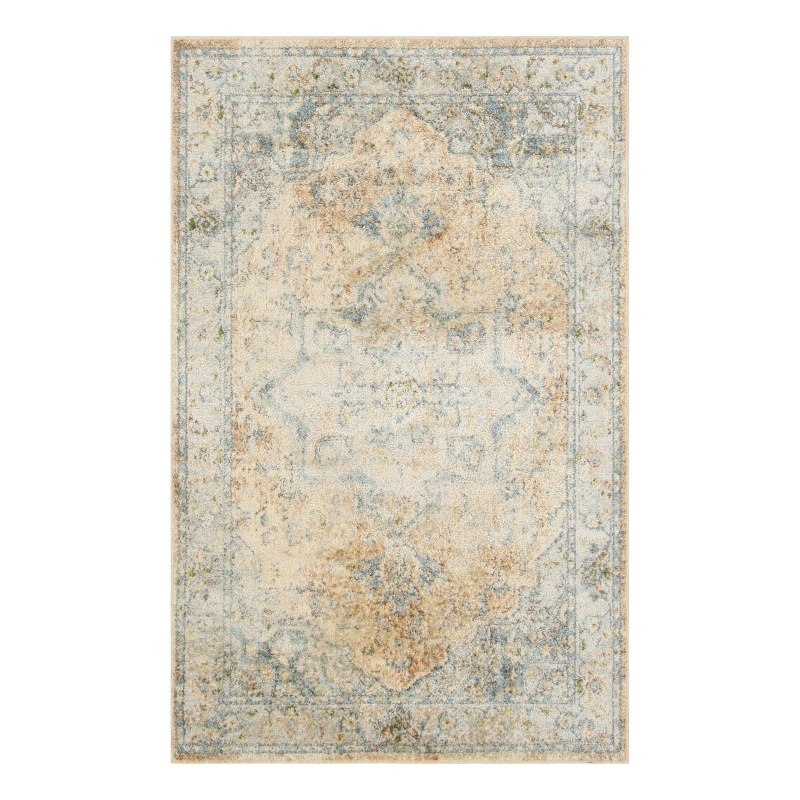 Nourison Home Astra Machine Washable 3' x 5' Beige Blue   Area Rug