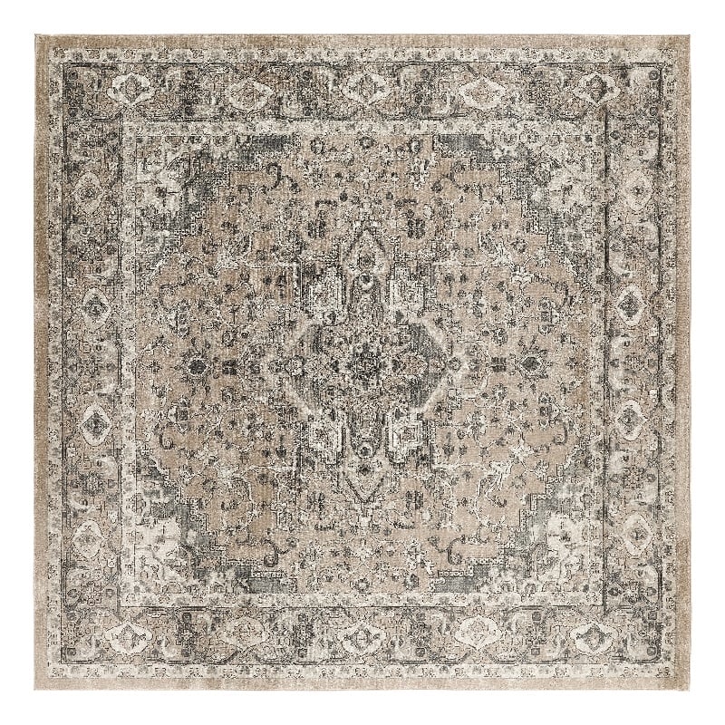 Nourison Concerto 10' x Square Beige Gray Fabric Farmhouse Area Rug (10' Square)