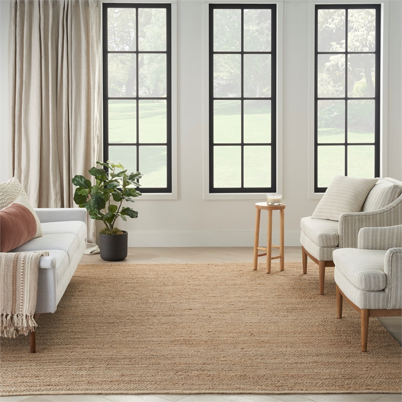 Nourison Home Natural Jute 7' x 10' Natural   Area Rug