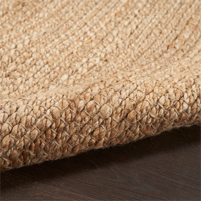 Nourison Home Natural Jute 8' x Square Natural Fabric Area Rug