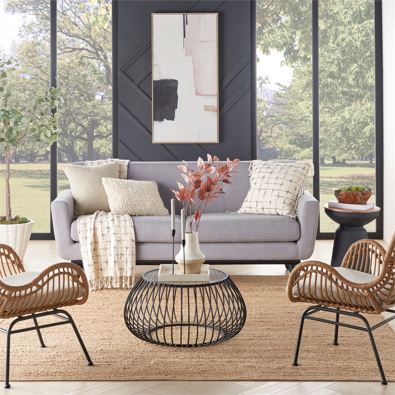 Nourison Home Natural Jute 8' x Square Natural Fabric Area Rug