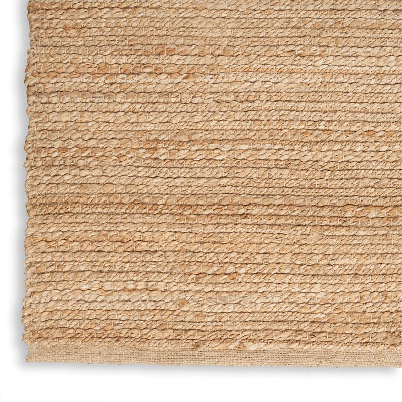 Nourison Home Natural Jute 12' Runner Natural   Area Rug