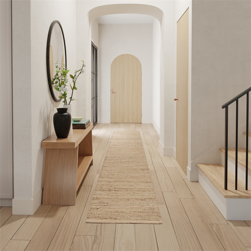Nourison Home Natural Jute 12' Runner Natural   Area Rug