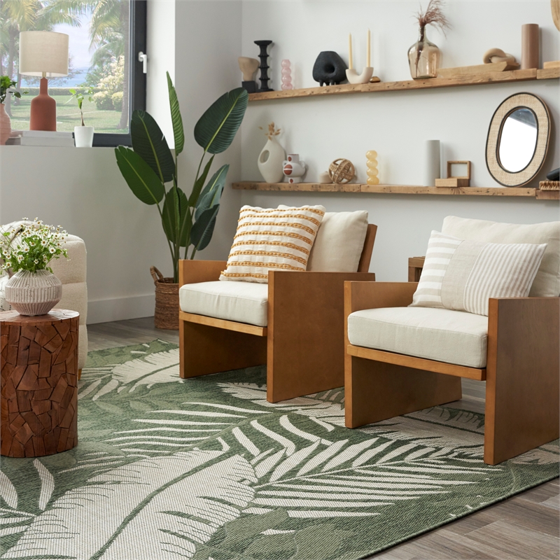 Nourison Home Garden Oasis 8' x 10' Green Ivory   Area Rug