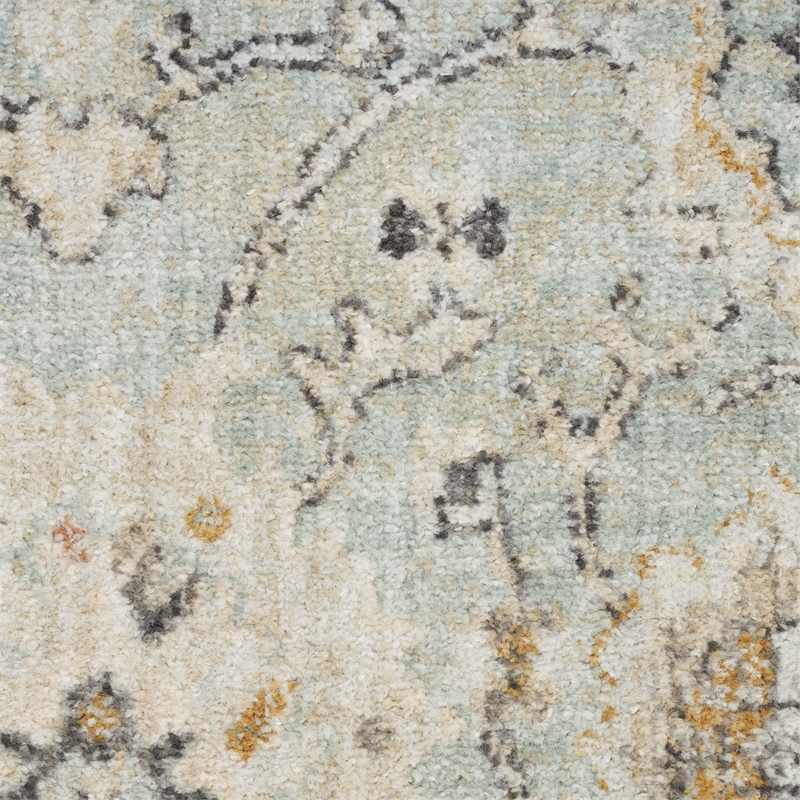 Nourison Home Oushak Home 8' Runner Mint   Area Rug