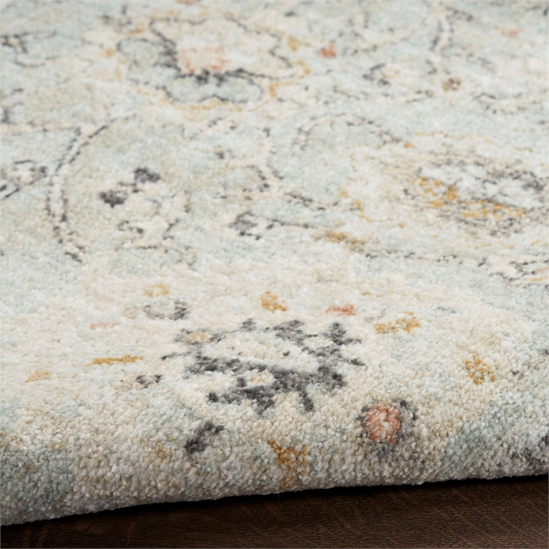 Nourison Home Oushak Home 8' Runner Mint   Area Rug