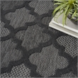 Nourison Easy Care 4' x Round Charcoal Black Fabric Modern Area Rug (4' Round)