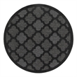 Nourison Easy Care 4' x Round Charcoal Black Fabric Modern Area Rug (4' Round)