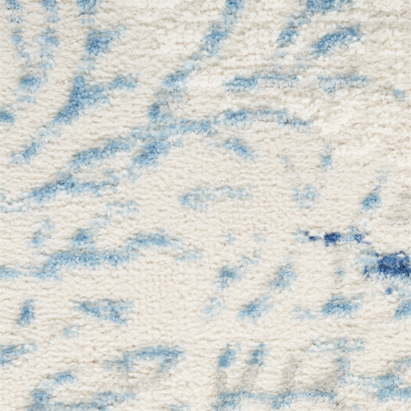 nourison pompeii 9' x 12' ivory gray blue fabric nautical & beach area rug