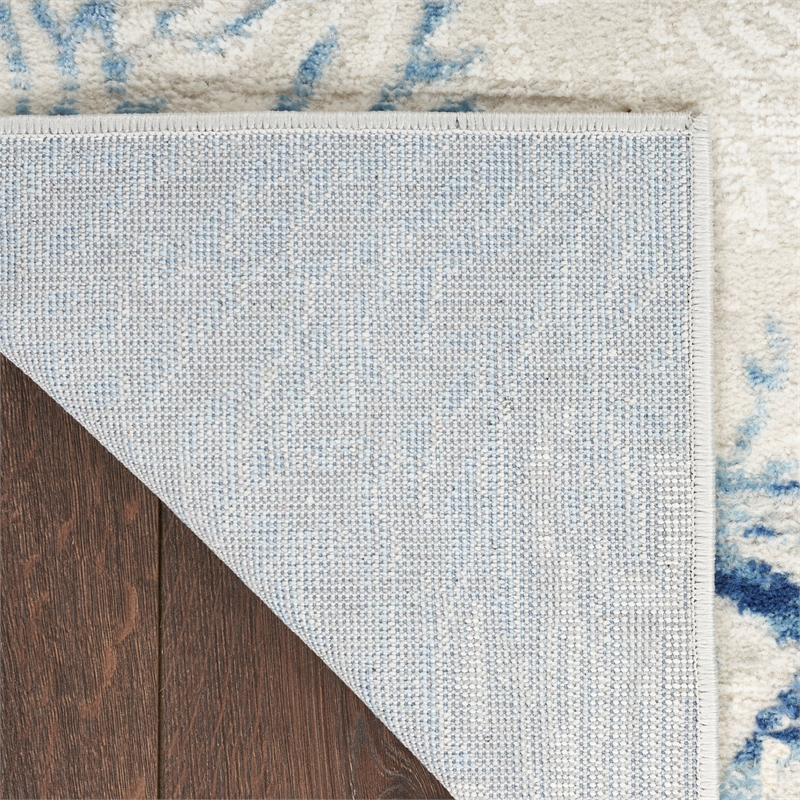 nourison pompeii 9' x 12' ivory gray blue fabric nautical & beach area rug