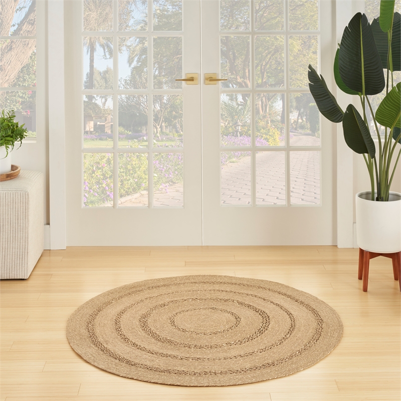 Nourison Home Natural Seagrass 4' x Round Natural   Area Rug