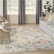 Nourison Home Astra Machine Washable 8' x 10' Beige Blue Fabric Area Rug