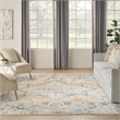 Nourison Home Astra Machine Washable 8' x 10' Beige Blue Fabric Area Rug