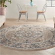 Nourison Concerto 10' x Round Beige Gray Fabric Farmhouse Area Rug (10' Round)