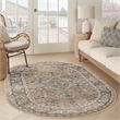 Nourison Concerto 6' x 9' Oval Beige Gray Fabric Farmhouse Area Rug (9' Oval)