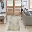 Nourison Home Astra Machine Washable 8' Runner Light Blue   Area Rug