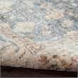 Nourison Home Astra Machine Washable 7' x 9' Silver Blue Fabric Area Rug