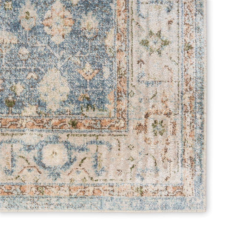 Nourison Home Astra Machine Washable 7' x 9' Silver Blue Fabric Area Rug