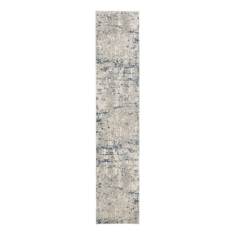 Nourison Concerto 6' Runner Ivory Gray Blue Fabric Modern Area Rug (6' Runner)