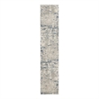 Nourison Concerto 6' Runner Ivory Gray Blue Fabric Modern Area Rug (6' Runner)