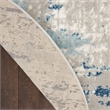 Nourison Concerto 5' x 8' Oval Ivory Gray Blue Fabric Modern Area Rug (8' Oval)