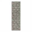 Nourison Oushak Home 8' Runner Charcoal Fabric Vintage Indoor Rug