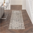 Nourison Concerto 6' Runner Ivory Gray Fabric Farmhouse Area Rug (6' Runner)