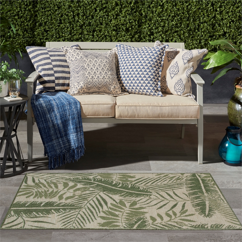 Nourison Home Garden Oasis 3' x 5' Ivory Green   Area Rug