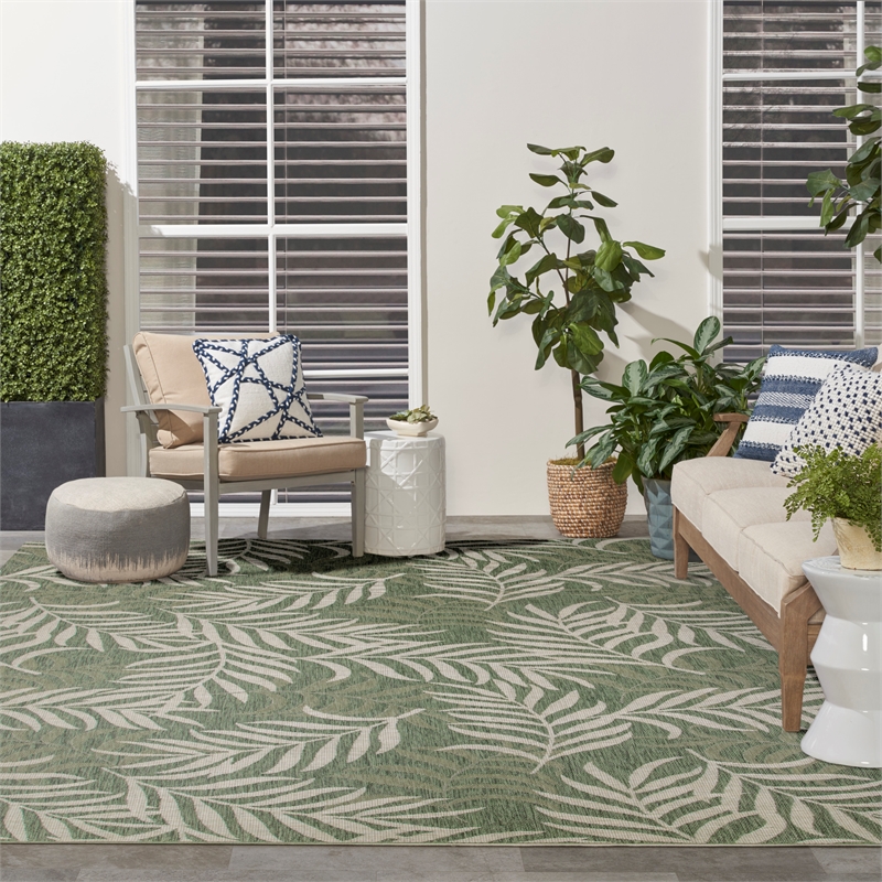 Nourison Home Garden Oasis 8' x 10' Green Ivory   Area Rug