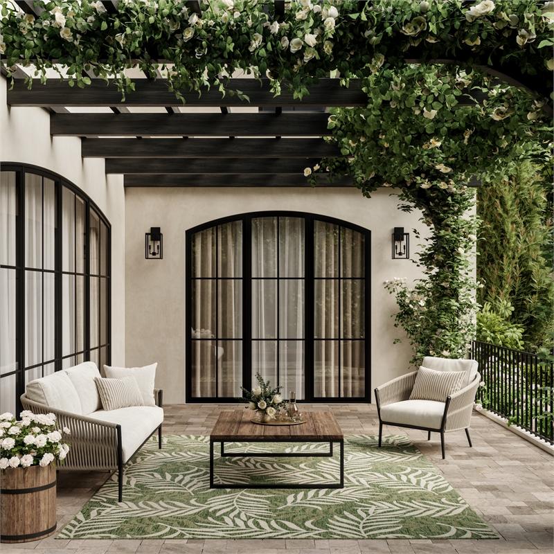 Nourison Home Garden Oasis 8' x 10' Green Ivory   Area Rug