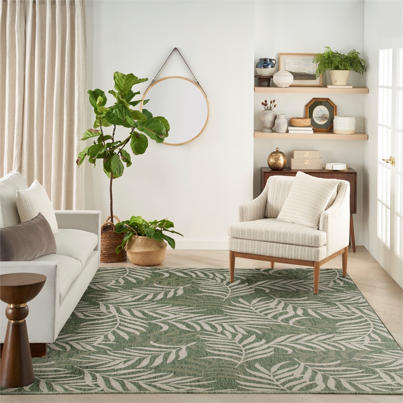Nourison Home Garden Oasis 8' x 10' Green Ivory   Area Rug