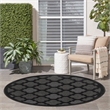 Nourison Easy Care 5' x Round Charcoal Black Fabric Modern Area Rug (5' Round)