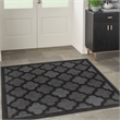 Nourison Easy Care 5' x Square Charcoal Black Fabric Modern Area Rug (5' Square)