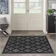 Nourison Easy Care 5' x Square Charcoal Black Fabric Modern Area Rug (5' Square)