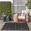 Nourison Easy Care 5' x Square Charcoal Black Fabric Modern Area Rug (5' Square)