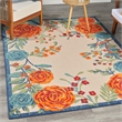Nourison Aloha 5' x 8' Ivory Multicolor Fabric Outdoor Area Rug (5' x 8')