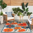 Nourison Aloha 5' x 8' Ivory Multicolor Fabric Outdoor Area Rug (5' x 8')