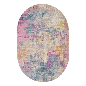 Nourison Home Passion 5' x 8' Oval Ivory Multicolor   Area Rug